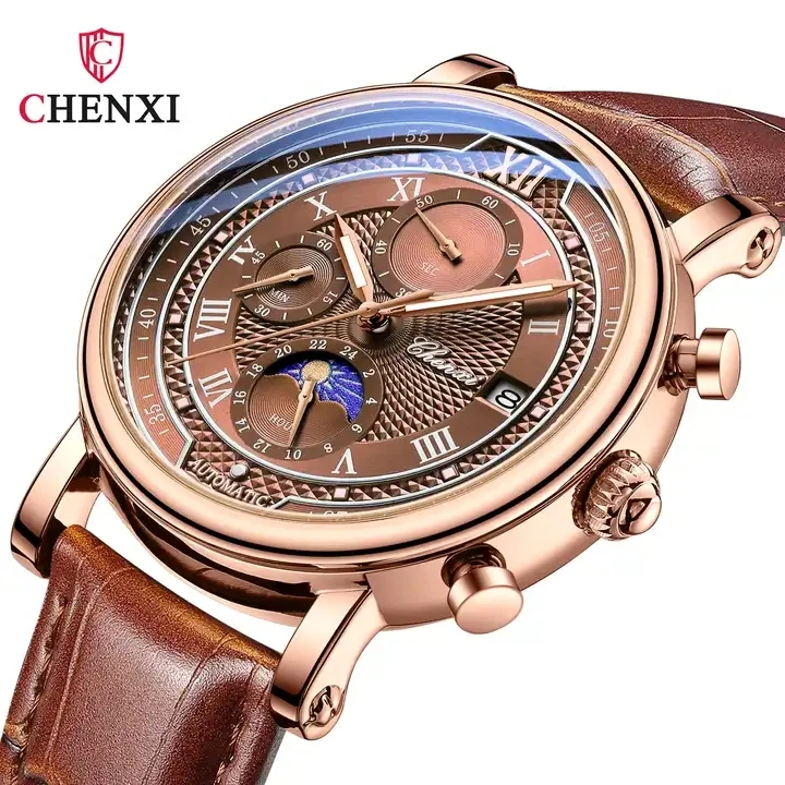 CHENXI 976 Moon Phase Chronograph Watch for Men - Waterproof