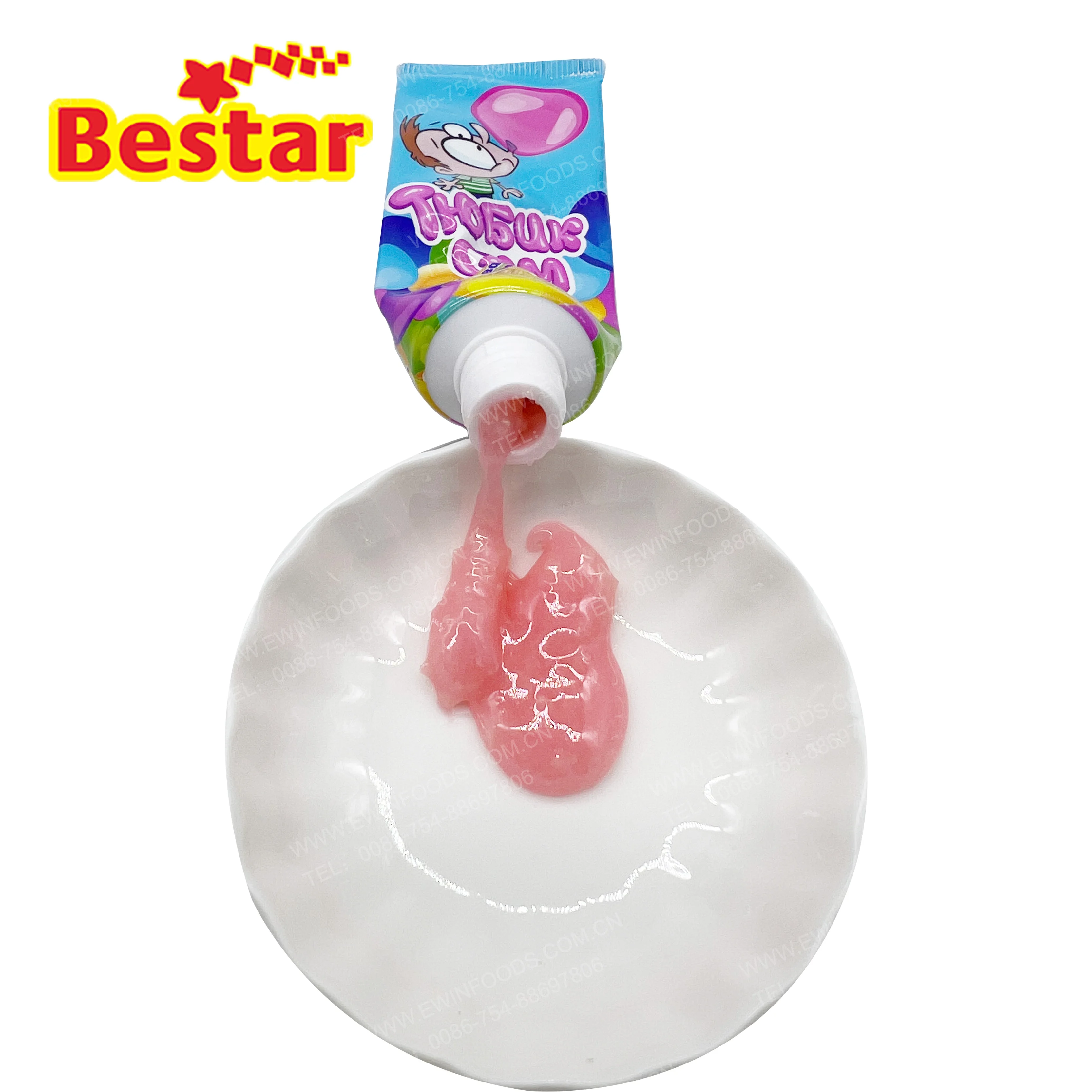 Tik Tok Toothpaste Shape Liquid Bubble Gum In Tube Fruit Flavor Liquid
