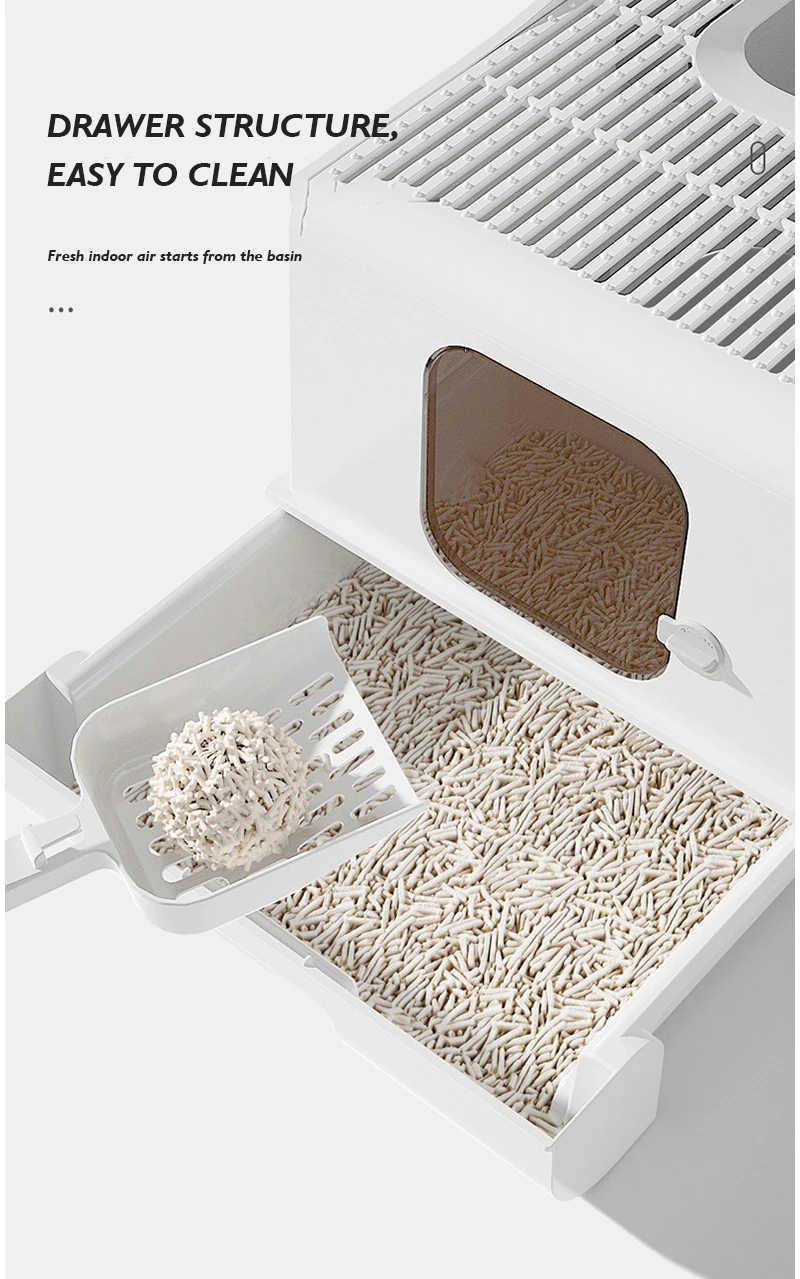 NEW Litter Box Super Large Fully Enclosed Top in Cat Toilet Deodorizing Cat Front in Top Out Spatter Drawer Extra Large supplier