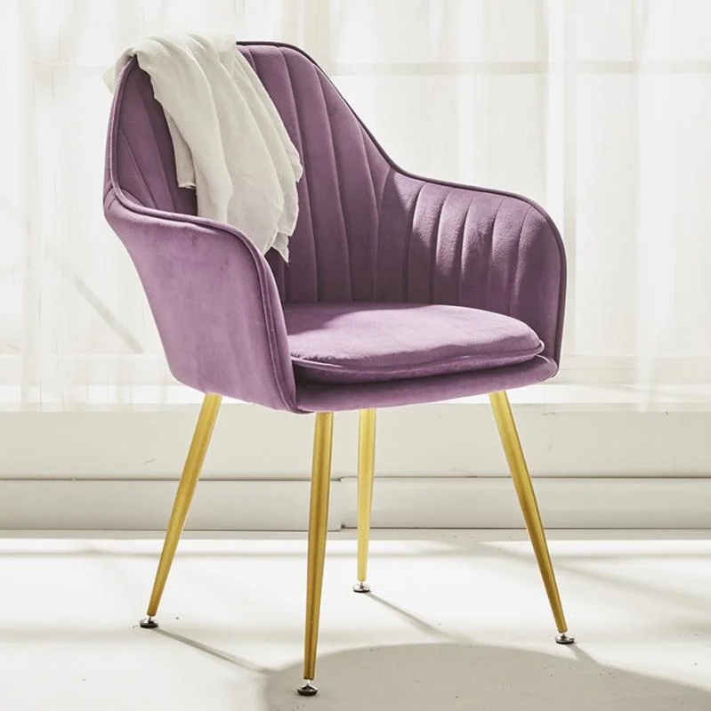 Modern Style Velvet Cushion Chair Bedroom Living Room Fabric Chair