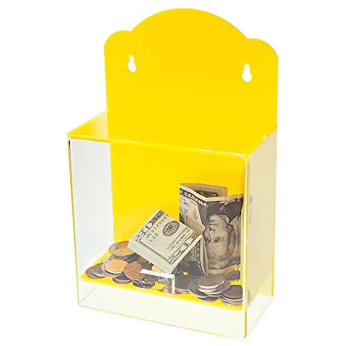 Wall Mount Acrylic Donation Box With Lock Countertop Acrylic Ballot Box ...