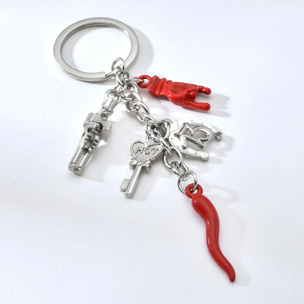 Custom Italy Tourist Souvenir Chili Peppers Metal Key Chains