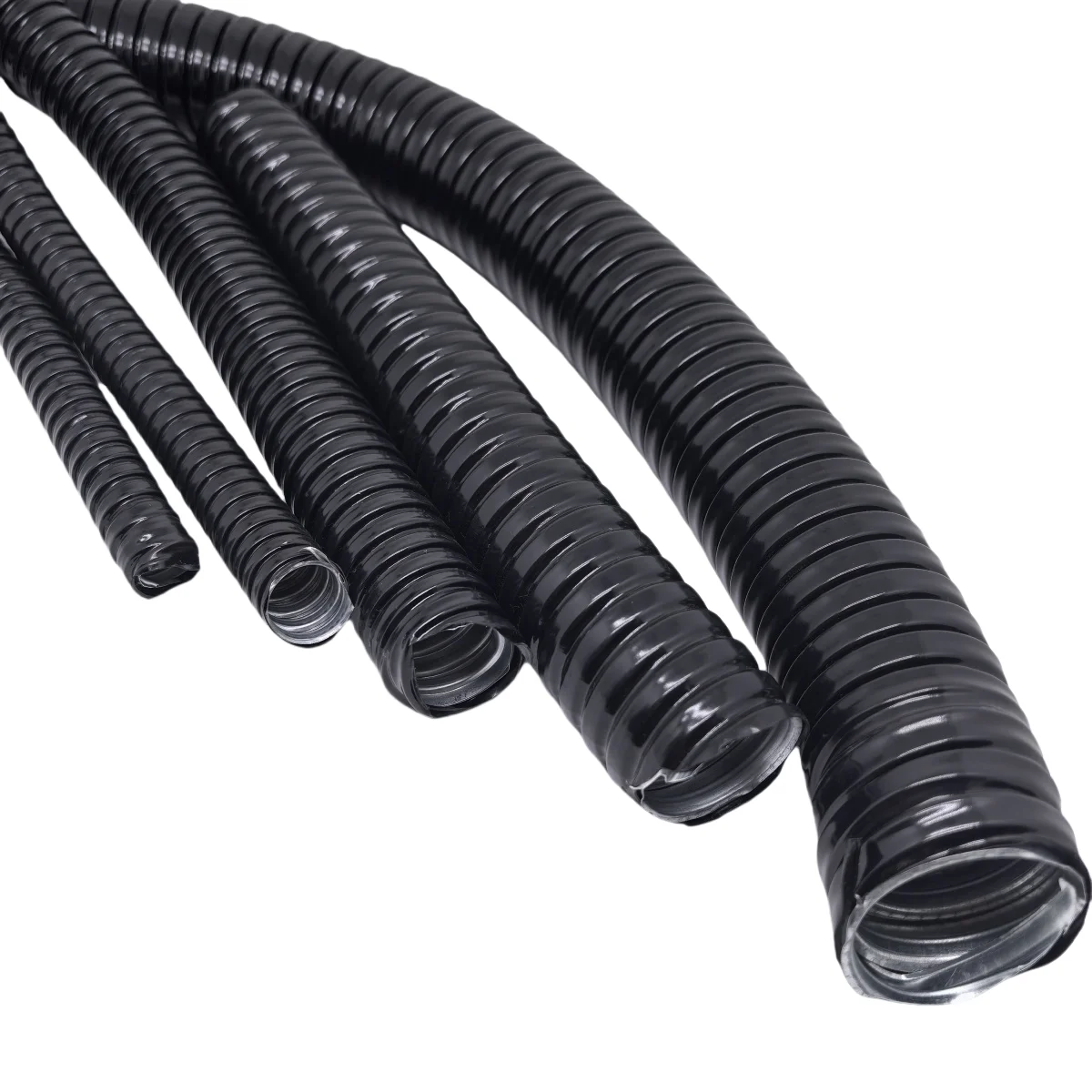 Factory Waterproof Threaded Corrugated Pipe Plastic Coated Metal Hose Zine Metal Flexible Conduit for Cable Line Protector