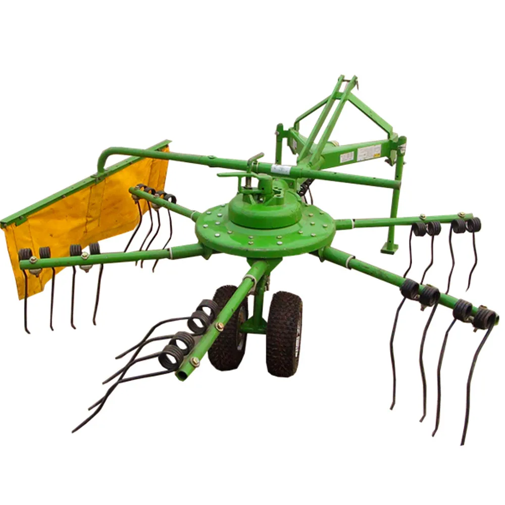 Tractor with Rake Rotary Hay Rake Tedder 3 Point Suspension Driven Hay Rake