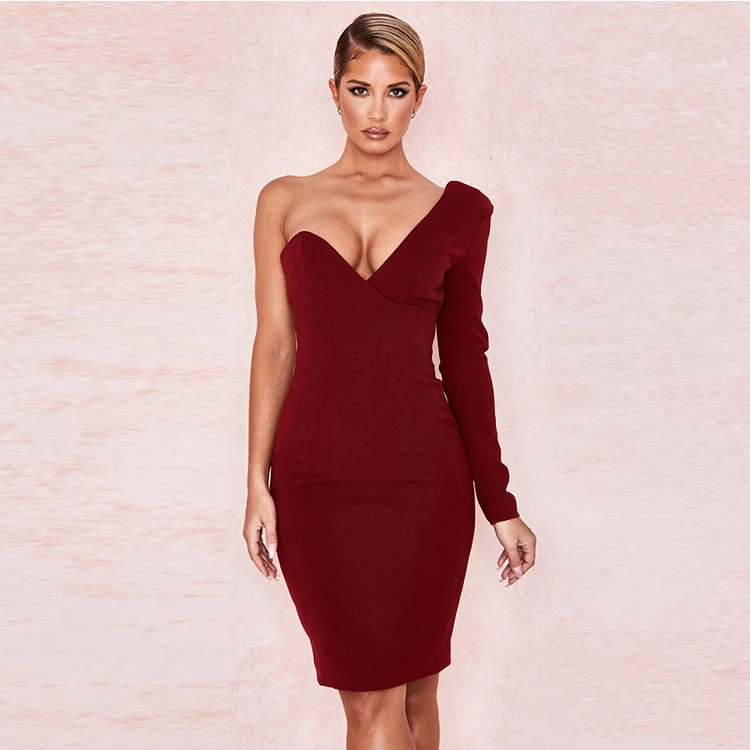 Robe Rouge Vin Blanc Asymetrique Epaule Denudee Robe Portefeuille Sexy Rouge Buy Robe Rouge Robe Portefeuille Robe A Une Epaule Product On Alibaba Com