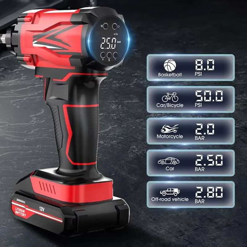Переносные автомобильные шины пневматический насос портативный беспроводной автомобильный компрессор 12В бе