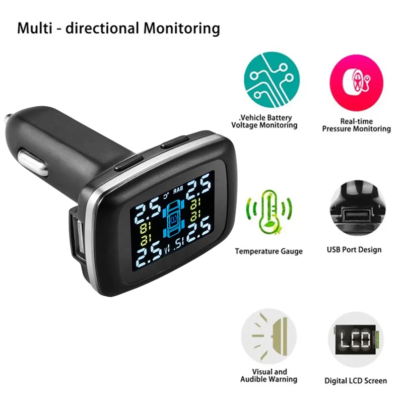 cigarette tpms with 4 sensors C100 Car Intelligent TPMS