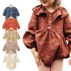 Custom Logo Designer Wholesale Baby Elastic Waistband Breathable Knitted Summer Snap Button Closure Baby Girl Jumpsuit