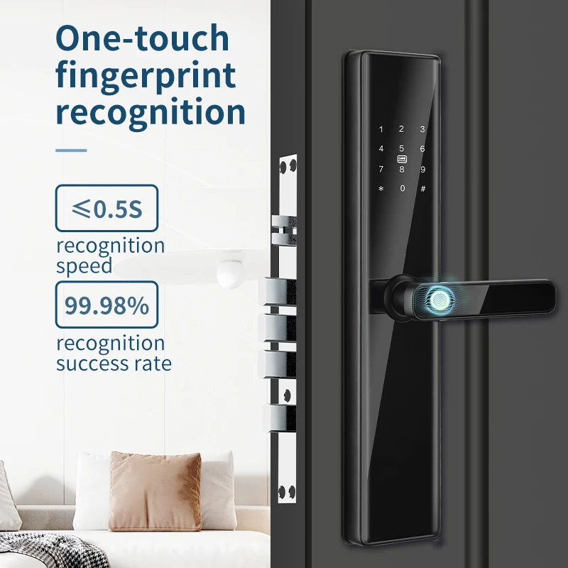 Cerraduras Inteligentes Finger Print Lock TTlock IC Card Passcode Electric Handle Lock for Home