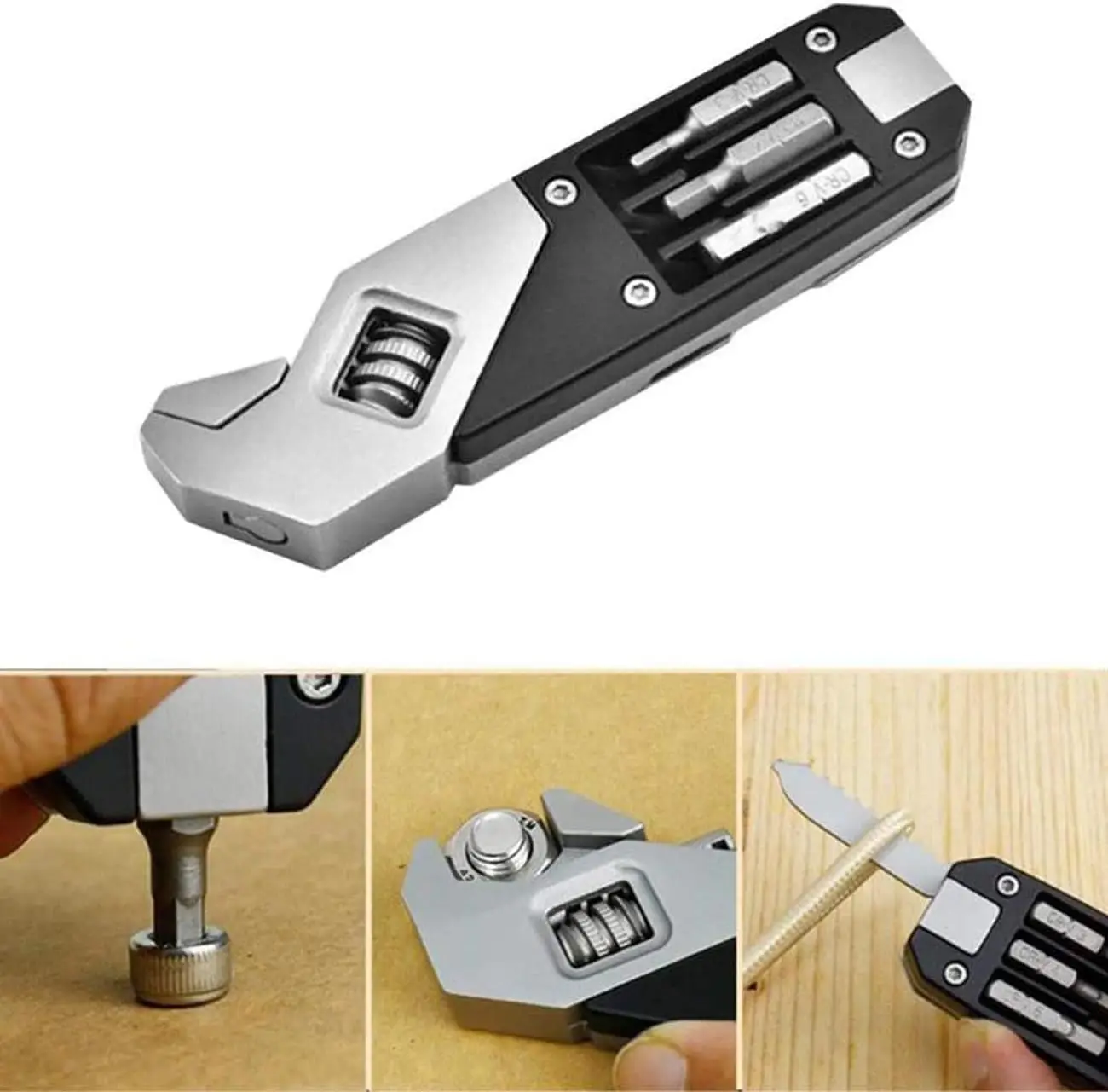 Portable Folding Hex Socket Wrench Set Stainless Steel Adjustable Hex Wrench with Screwdriver Bits Hand Tool Home Repair