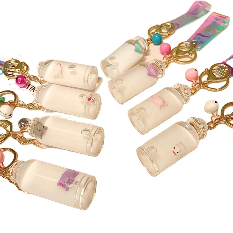 Дрейфующая бутылка подарок исцеления держатель жидкости макраме пресс-форм брелок, брелки для ключей, кольцо для ключей брелок для ключей с украшением в виде кристаллов