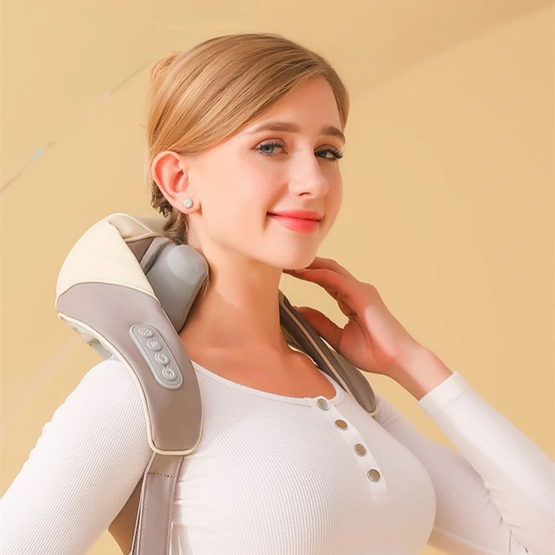 2025 Upgraded Electric Deep Tissue 3d Kneading Neck Massager Hands Free Portable Neck and Shoulder Massager for Pain Relief