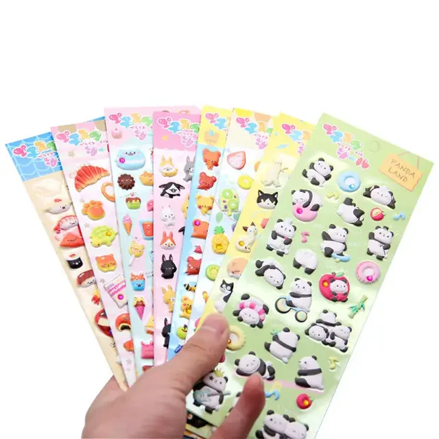 Customized wholesale cartoon self-adhesive three-dimensional cute panda stickers