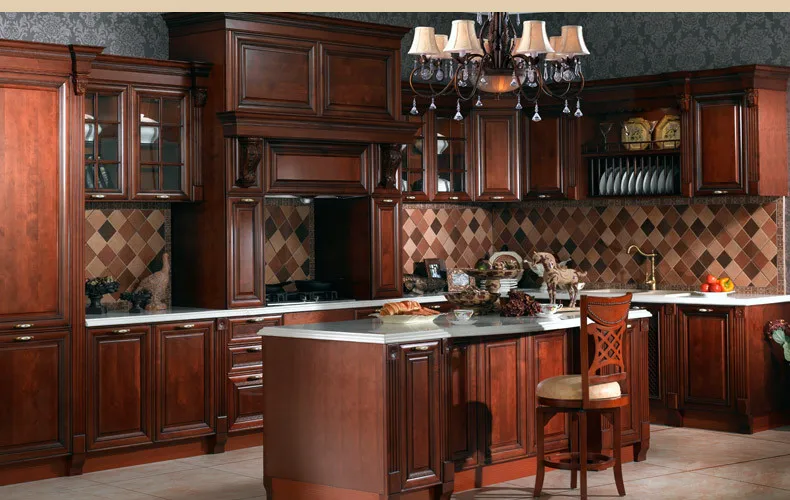 Solid wood european custom cheap design kitchen cabinet set with high quality manufacture