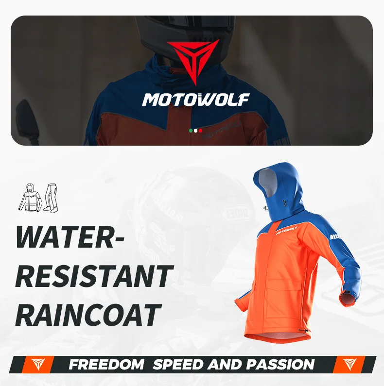 Motowolf V4 Raincoats Rainproof Jacket Upgrade Quick Dry Raincoat For ...