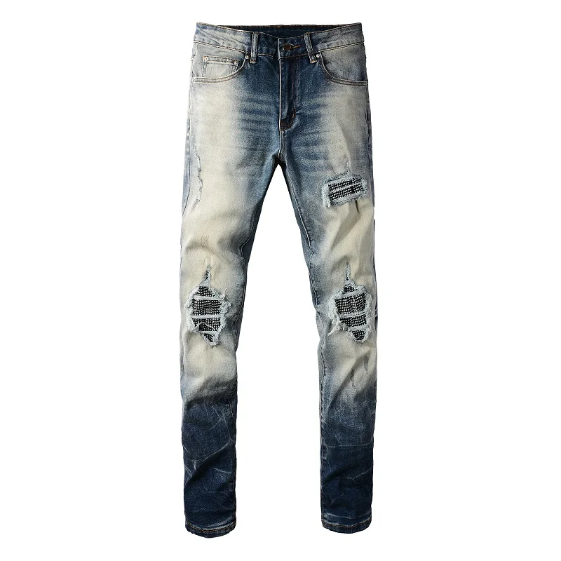 FUGA python leather patch skinny jeans