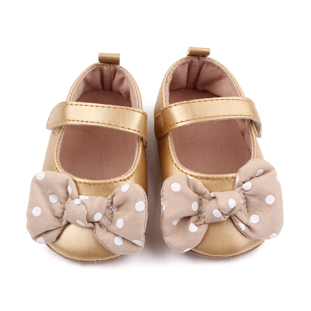 Wholesale Spring Autumn Baby Princess Shoes Girls Polka Dot Bow-knot Walking Toddler Shoes 2025 manufacture