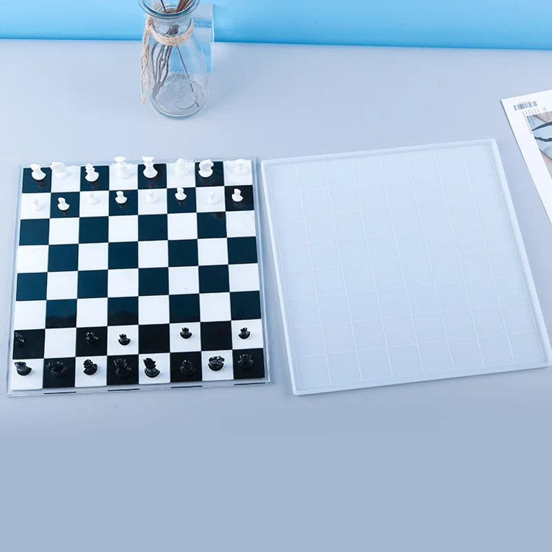 Schaakbord getrommeld marmer incl. 3D geprinte stukken