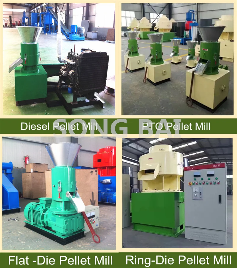 100-150KG/H Biomass Burning Wood Pellet Machine Sawdust Pellet Mill Roller  Rotate Flat Die Pellet Making Machine