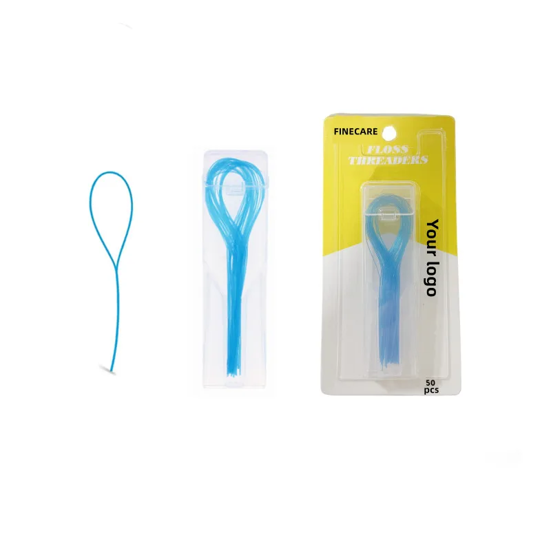 Blue Blister Package Teeth Ortho Flosser For Braces Bridges Implants Wide Gaps Orthodontics