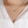 P267- Golden March Sea Blue Zircon Necklace -40+5c