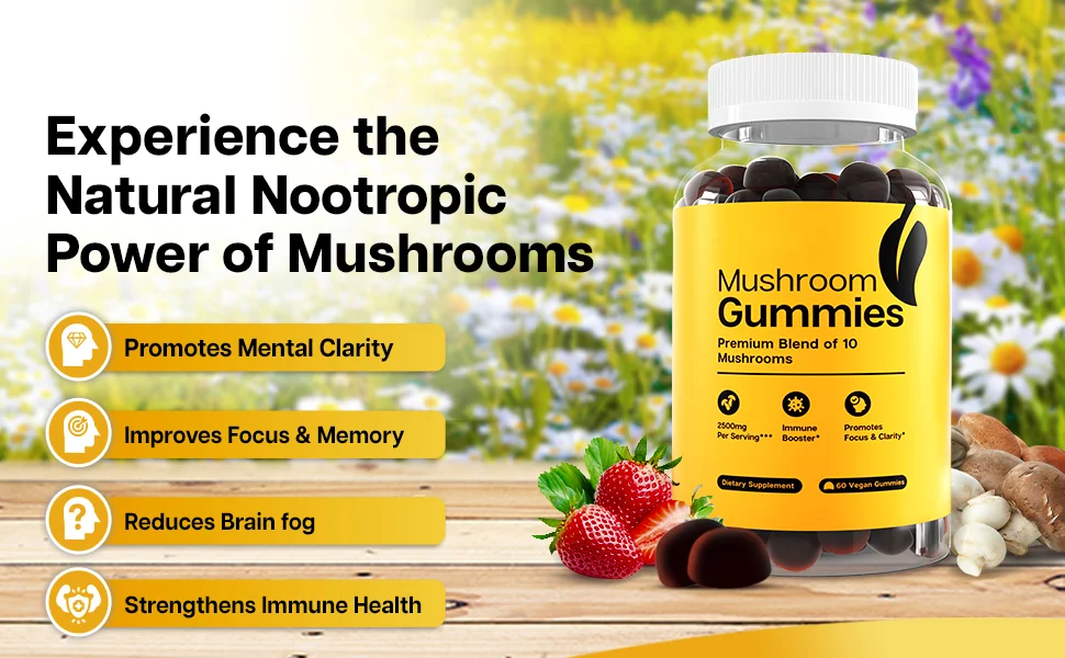 Wholesaler Price Oem 60pcs Mushroom Complex Gummies 10 Blend Mushroom