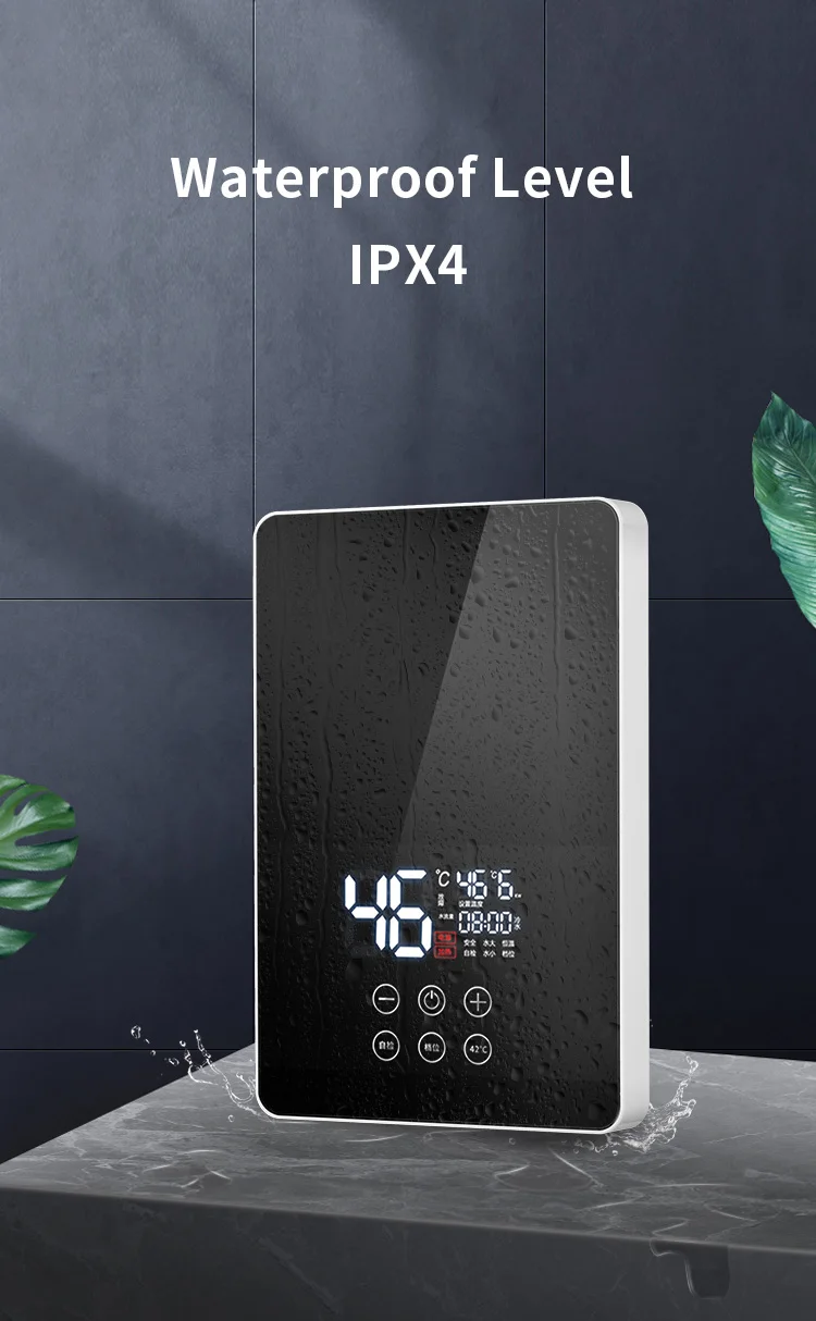 Remote Control Led Temperature Display Instant Electric Tankless Water