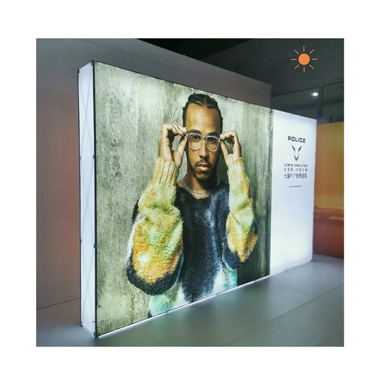 Fast curtain show la net exhibition event signature wall background wall folding card cloth light box aluminum alloy