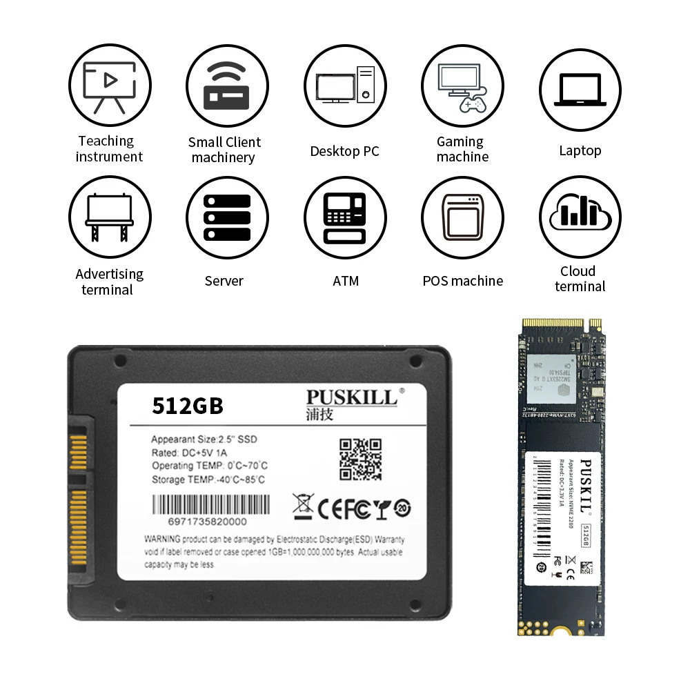 Puskill Sata3 Msata Ssd 2tb 1tb Ngff M2 2242 2280 Nvme M.2 Ssd