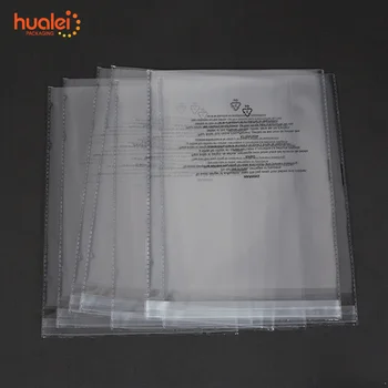 6" X 6" Resealable Self Seal Clear Poly Plastic Bags with Suffocation Warning for Packaging Shipping & FBA Permanent Adhesive