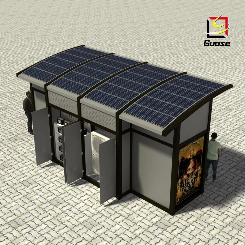 Bus Shelter Solar Bus Stop With Scrolling Light Box