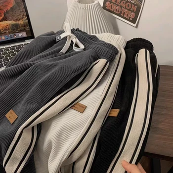 Original Design Chenille Fabric High Quality Striped Corduroy Men's and Women's Straight Leg Casual Tracksuit Pants