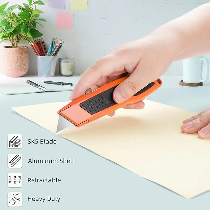 4 Optic Utility Knife Box Cutter Super Heavy Duty Retractable Razor ...