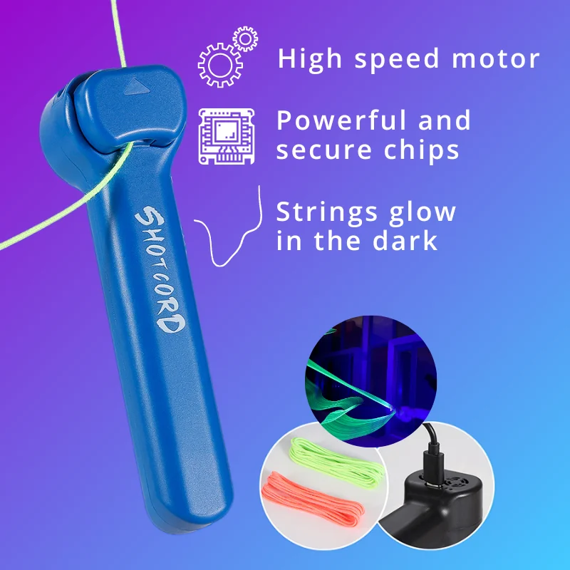 New String Tik Tok Shooter Usb Glow in the Dark Loop Lasso Toy Light Toy Lasso String Pet and Adult Toy Loop Lasso
