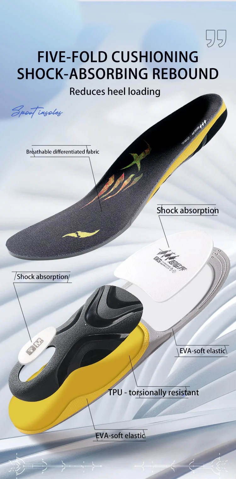 Supercritical Cushioning Sports Insoles with Arch Support