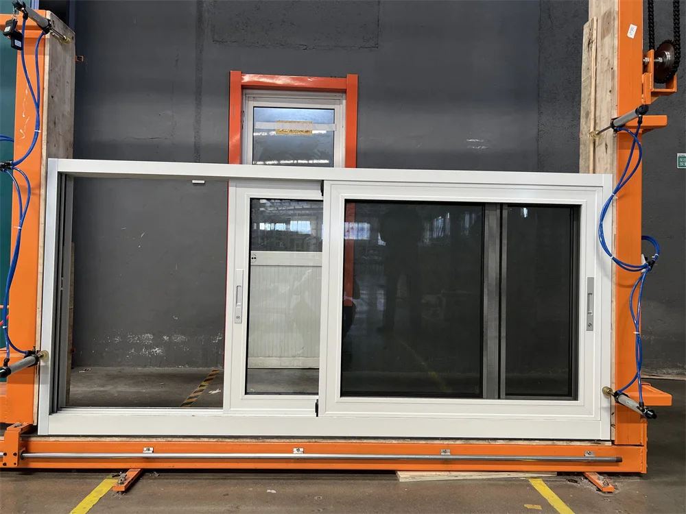 Minglei Aluminum Thermal Break Double Glazed Tempered Glass Sliding Windows Steel Fly Screen Mosquito Netting supplier