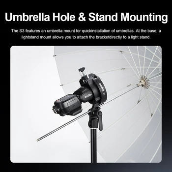 Godox S3 Bowens Mount Flash S-type Holder Bracket for Godox V100 V860III AD100 AD200PRO AD300Pro Speedlite Flash Snoot Softbox detail image