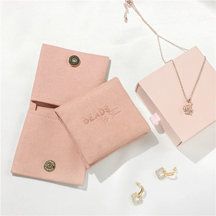 1pc Deluxe Butterfly Knot Jewelry Gift Packaging Bag With String & Divider,  Perfect For Bracelet & Necklace Packaging. Envelope Style, Made Of  Ultra-fine Fiber, Pink