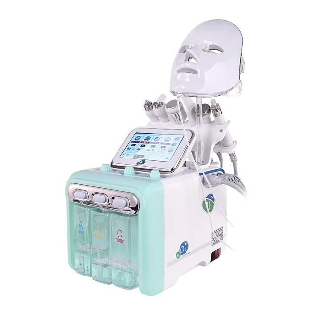 Home Use 2023 Hydra H2o2 Small Bubble 7 In 1 Dermabrasion Machine Aqua Peel Facial Machine With Led Mask
