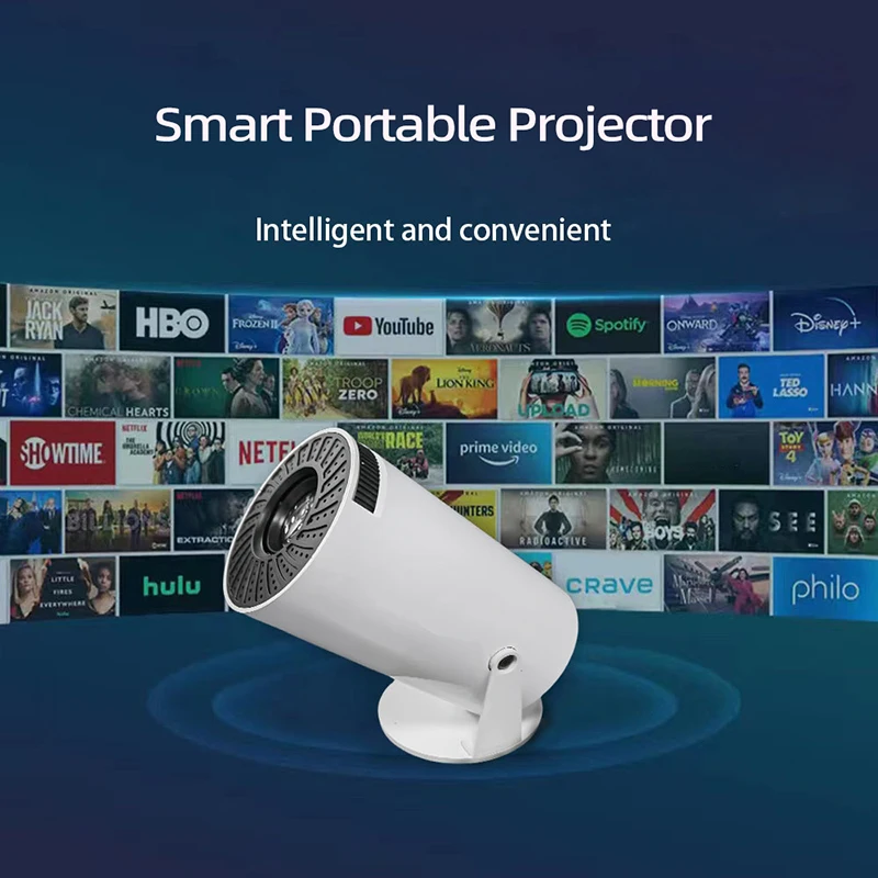 2025 Built-in-Apps] PURSHE Smart Mini proiettore con WiFi e Bluetooth, Full HD 1080P 4K supportato proiettore portatile per film all'aperto con zoom, Home Cinema per gioco/telefono/dispositivi HDMI