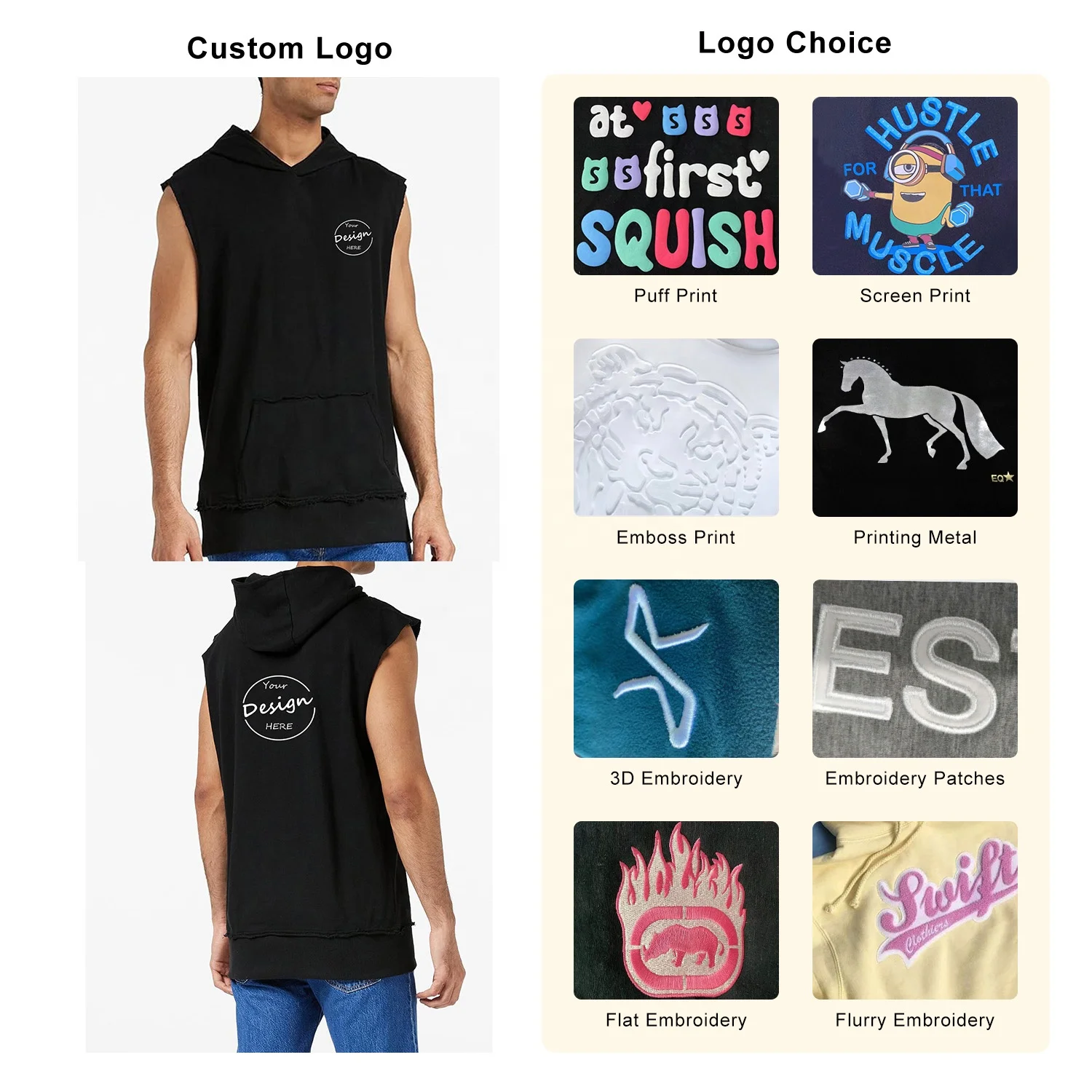 JL814A Factory Wholesale Mens Sports Running Oversized Sleeveless Hoodies Plus Size Men’s Hoodies Sweatshirts