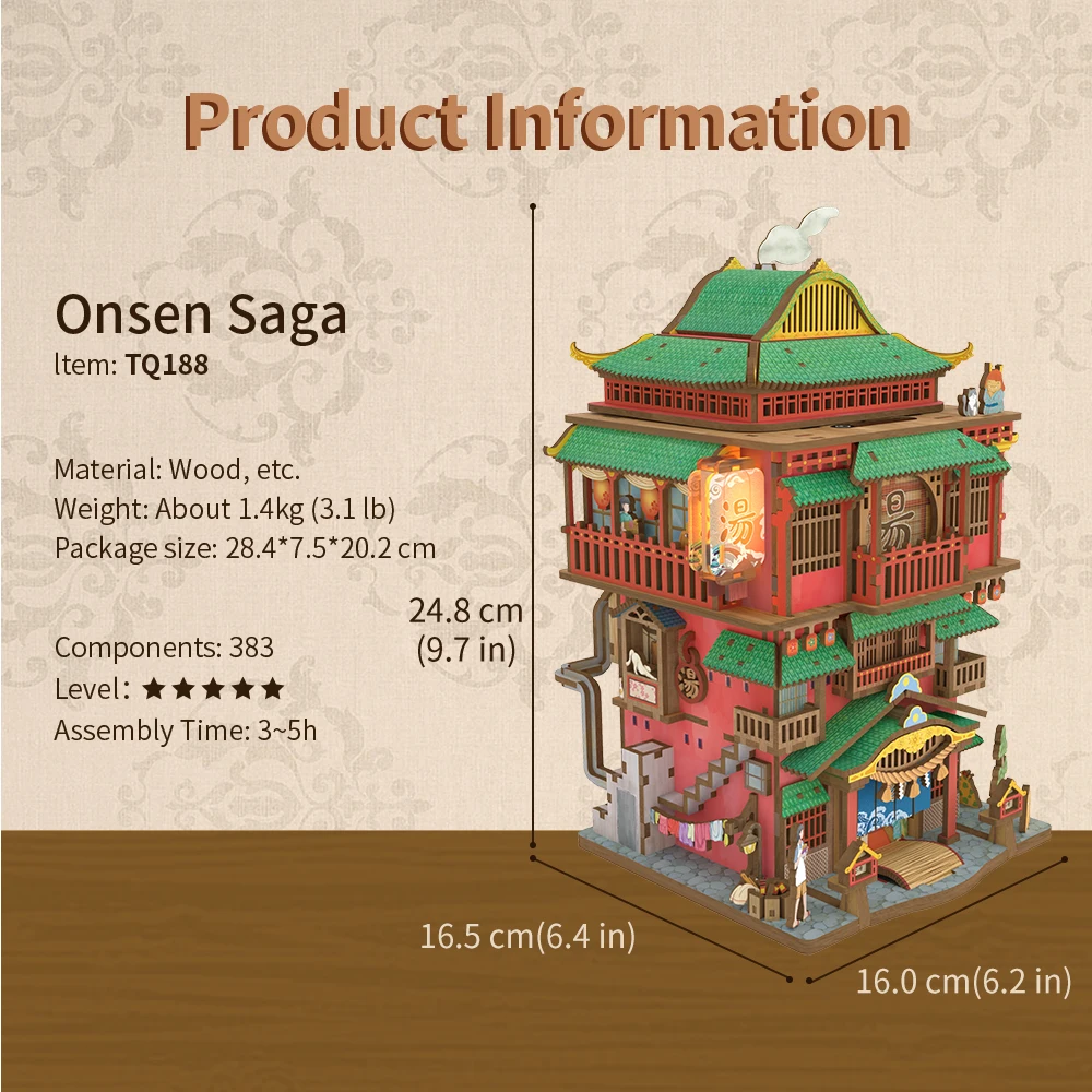 Onsen Saga DIY Wooden Doll House Toys - Miniature Storable