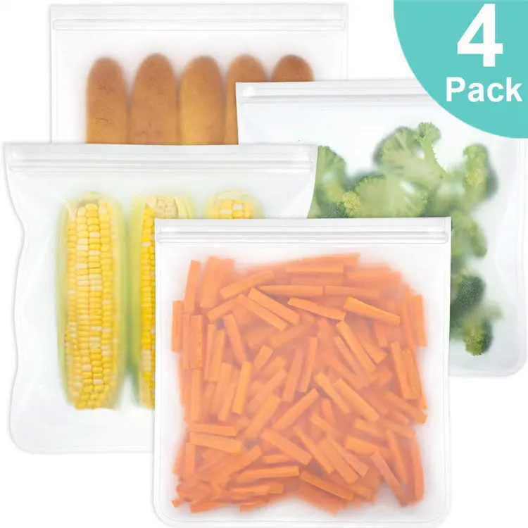 Eco-friendly Translucency Frosted Zipper PEVA Food Ziplock Bag
