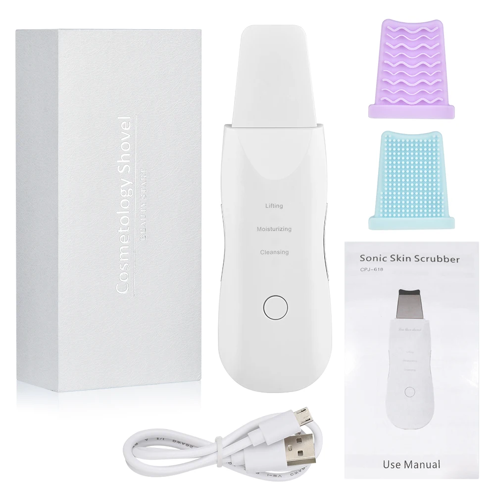 New Style  Cheap Personal Care White Black Ultrasonic Ion Professional Skin Scrubber.jpg