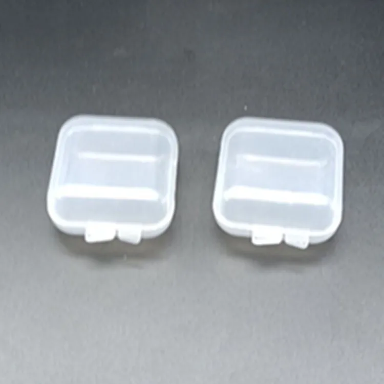 High permeability plastic small square box water diamond earplug box Transparent jewelry new material storage box details