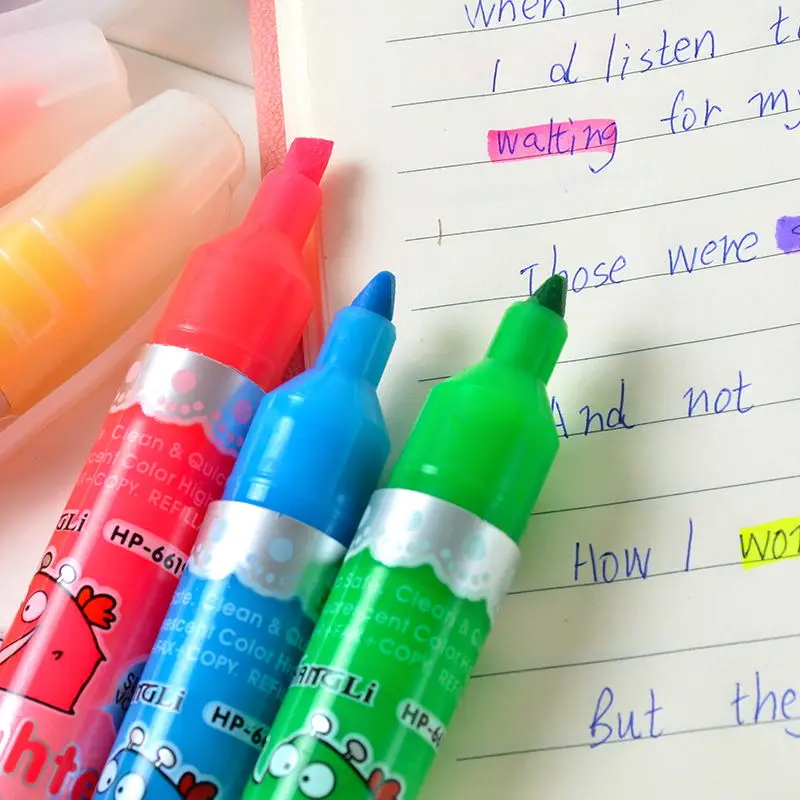 Back to school Канцелярский набор потолком от лучшего производителя Китая 6 видов цветов флуоресцентный пастельный текстовыделители комплект Маркеры Ручка