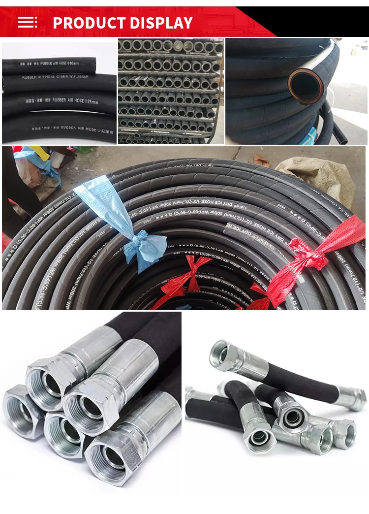 Super Long Service Life Industrial Hydraulic High Pressure Rubber Hoses Pipe Assembly Flexible
