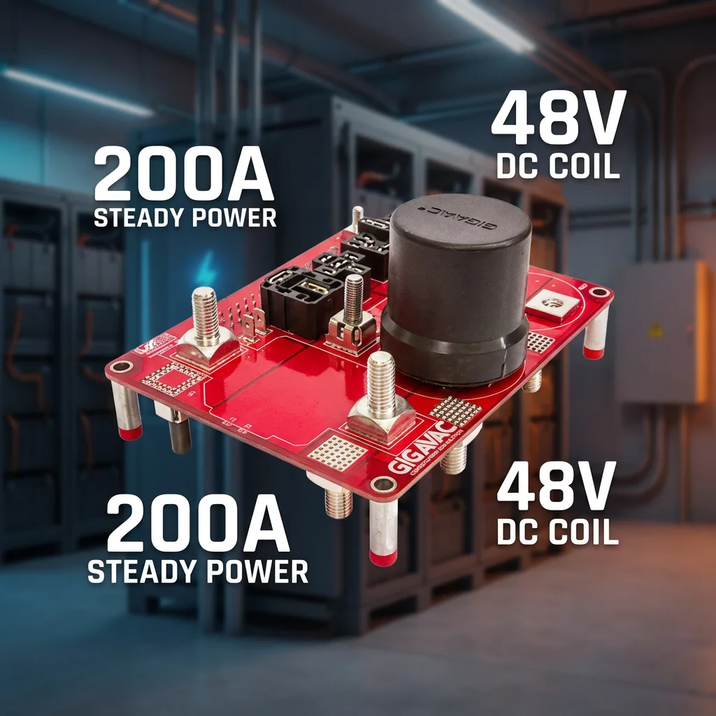 GV124FPX สำหรับคอนแทคเตอร์กระแสตรงแบบปิดสนิทของ Sensata-Gigavac กระแสขดลวด 160 มิลลิแอมแปร์ แรงดัน 48 โวลต์ แบบติดตั้งบนโครงเครื่อง 1 เฟส ใช้ในยานยนต์ไฟฟ้า (EV) และระบบจัดเก็บพลังงาน ขายส่ง จัดส่งรวดเร็ว