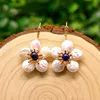 GE0598-3 Lapis Lazuli Baroque Pearl Earrings, Style 6