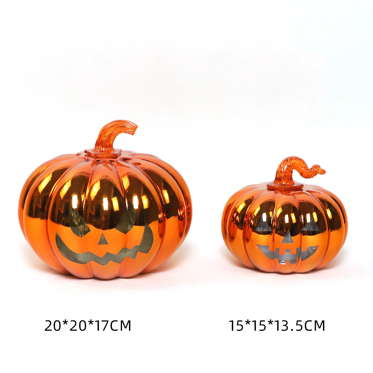 Custom Orange Glass Cartoon Pumpkin Lantern Lighted Up Ornament With Smile Face For Halloween Home Garden Outdoor Tea Lights supplier